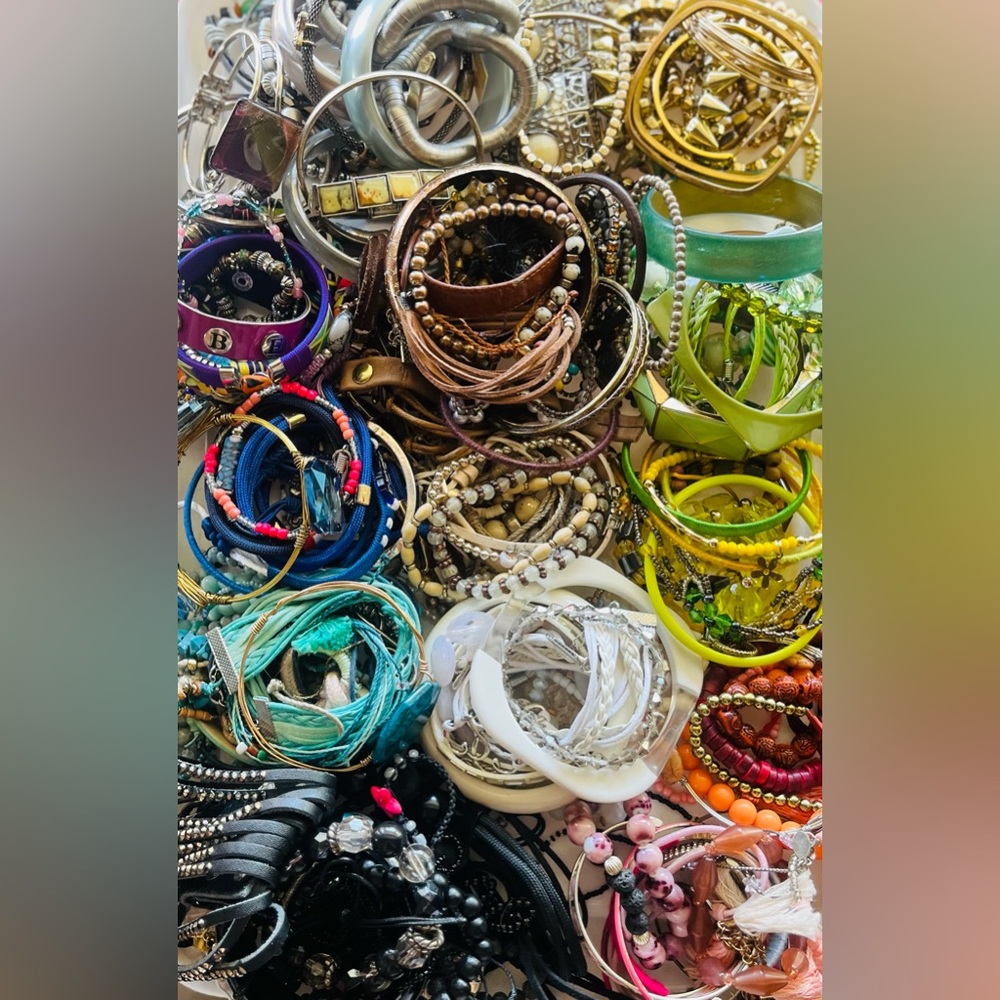 Vintage to Y2K Costume & Junk Jewelry 5 Lbs, All Bracelets for Wear or Repurpose